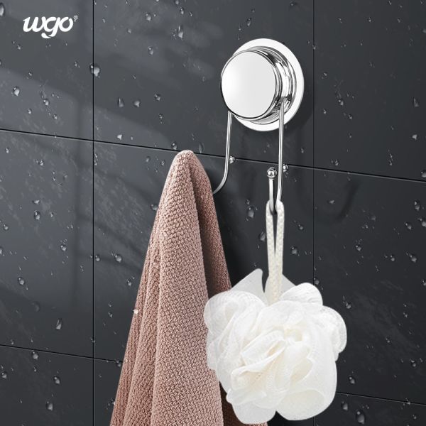 Quality WGO 110mm Bathroom Wall Hooks SS304 Waterproof Adhesive Shower Hooks for sale