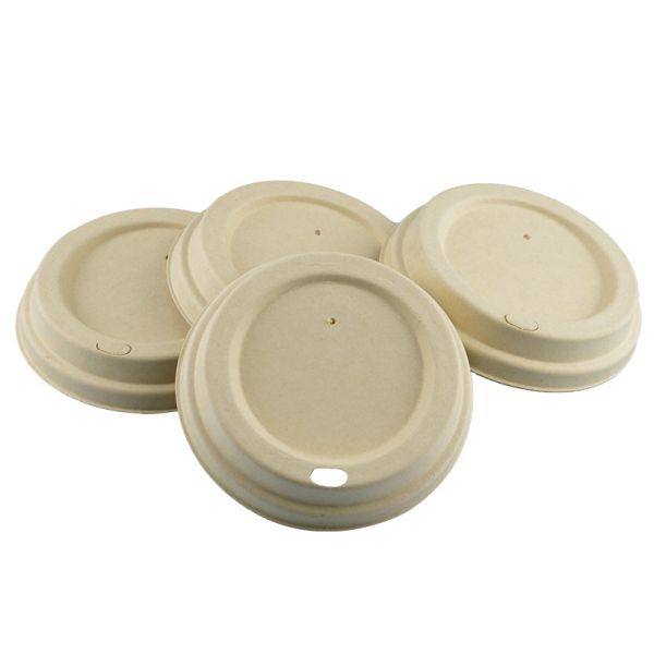 Quality Custom Plants Coffee Cups Lids Made From Sugarcane Bagasse Pulp Withe PFAS-Free for sale