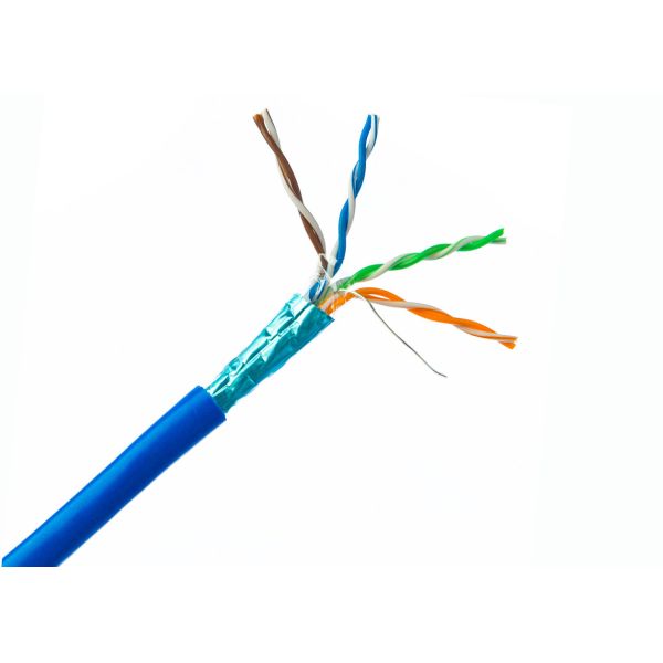 Cat6 FTP Cable Al - Foil Screened Copper Ethernet Lan Cable With Rip Cord 1000