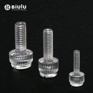 Buy cheap Plastic PMMA Machining Slotted Knurled Rond Pan Head Transparent Screw from wholesalers
