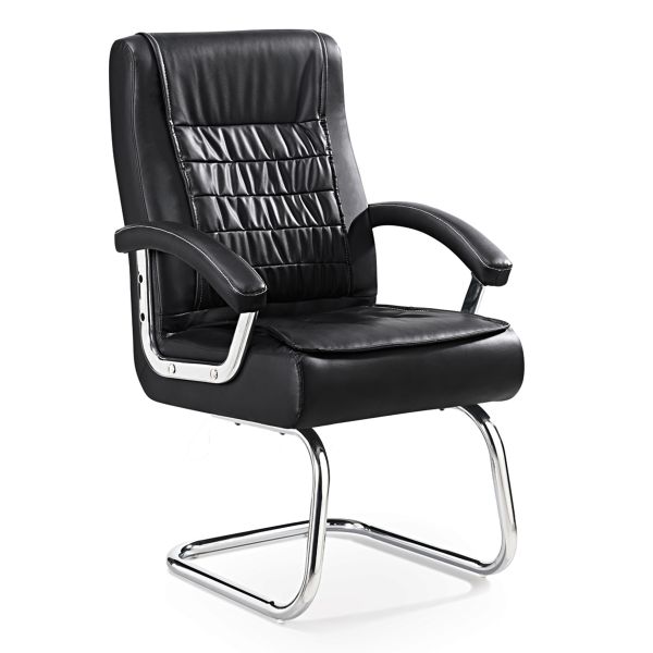 Quality Padded Leather Office Guest Chairs With Arms , Office Reception Room Chairs for sale