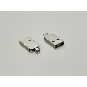 Buy cheap USB 2.0 AM Connector Two-Piece Metal Shell | 24.7mm Length | 2.2mm Cable OD | Electrical Wire Terminal Connector for Data & Power Transmission from wholesalers