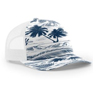 Sublimated Camo Pattern Mesh Trucker Hats Adjustable Snapback Caps Embroidery