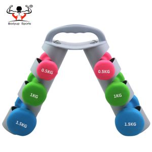 Buy cheap 6pcs Dumbbell Set With Rack , PVC Home Gym Dumbbells Customized Size from wholesalers