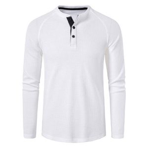 Spring And Autumn 95% Polyester Solid Long Sleeve Round Collar T-Shirt For Men
