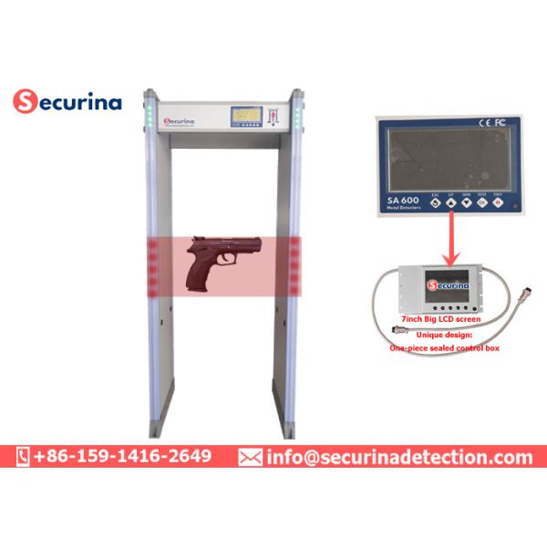 Quality 45 Zones Full Body Scanner , Industrial Door Frame Metal Detector 7 Inch LCD Screen for sale