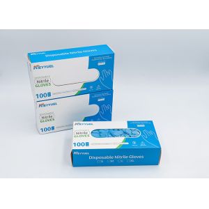 China Nitrile Latex Rubber Disposable Exam Gloves Protection Antibacterial Hand​ on sale