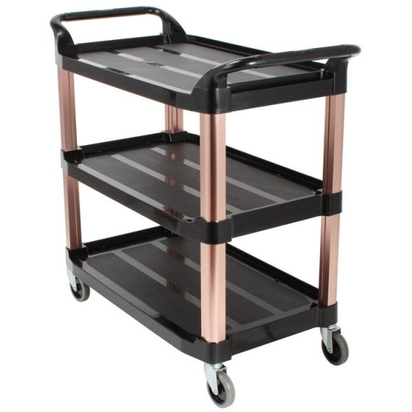 Multi - functiona l3 - Layer Plastic Dining Cart with Side Waste - Collecting Bins