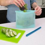 Buy cheap Leakproof Flat Collapsible Grade Reusable Clear Bags Silicone Food Storage Bag from wholesalers