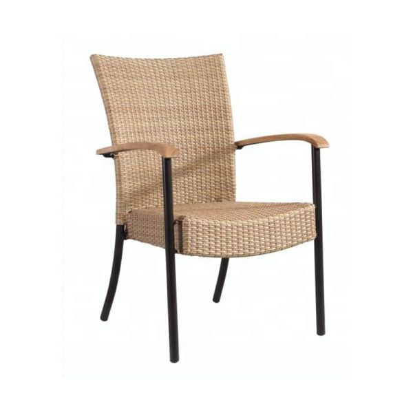 Buy cheap 63cm Length 60cm Width Stackable Wicker Patio Chairs Metal Frame from wholesalers