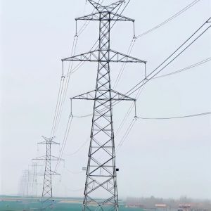 35kv Double Circuit Pylon Power Electric Transmission Tower Galvanized Steel