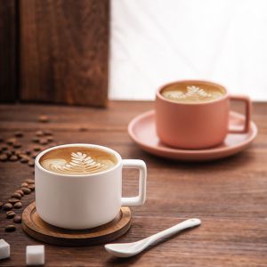 Buy cheap Sustainable Ceramic Coffee Mug Set For Afternoon Tea And Cappuccino In Matt White from wholesalers