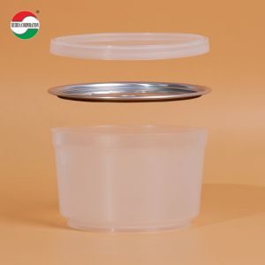 Buy cheap High-temperature Sterilization Heat Resistance and Freezen Container PP Material Plastic Can PP Bowl with Aluminum Easy Open Lids PE Cap for Pepperpaste from wholesalers