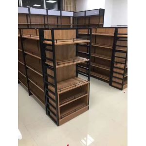 Buy cheap Wooden Grain Shop Gondola Shelving Medium Duty 4 Column Shelves from wholesalers