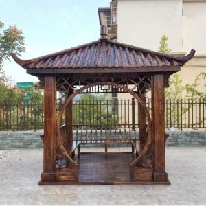 China Garden Designs 4M Chinese Wood Gazebo Pagoda Building Outdoor Backyard on sale