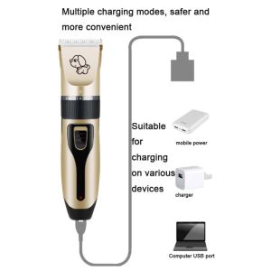 5 Speed Quiet Dog Grooming Kit Cordless Electric Rechargeable Pet Clippers