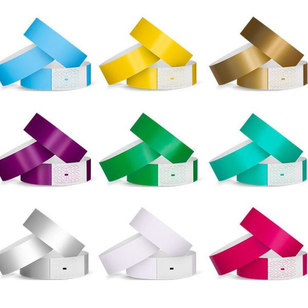Quality Full Color Printing Tyvek Paper Wristbands with Waterproof Diverse Color Options for sale