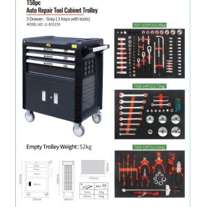 Buy cheap Mechanics Rolling Tool Cabinet With Tools 158pcs 3 Drawers from wholesalers