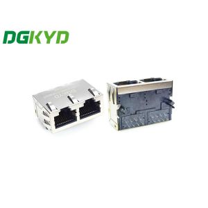 China Double Port 100M Integrated Rj45 Transformer 8Pin RJ45 Network Interface on sale