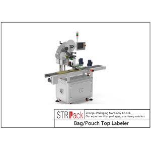 Servo Control System Bag / Pouch Top Labeler Self Adhesive Sticker