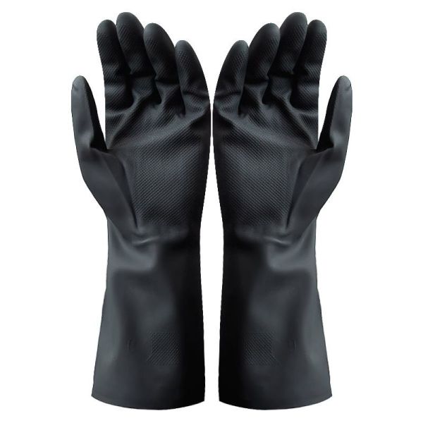 Quality 22 Mil Neoprene Chemical Gloves Flock Lined 13 Inches Neoprene Rubber Hand Gloves for sale