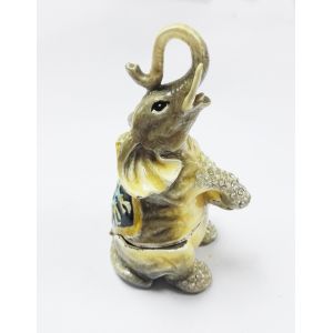 Hot sale elephant box elephant metal trinket box pewter elephant jewelry box for