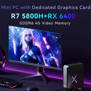 Buy cheap Fanless Ryzen R7 5800H Gaming Mini PC With DDR4 32G 3200MHz And Dual Ethernet from wholesalers