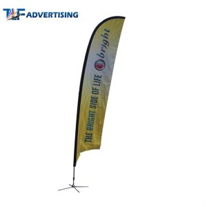 Buy cheap Single Side Outdoor Advertising Flags No Loose Edges Heavy Steel Base With Elastic Cord from wholesalers