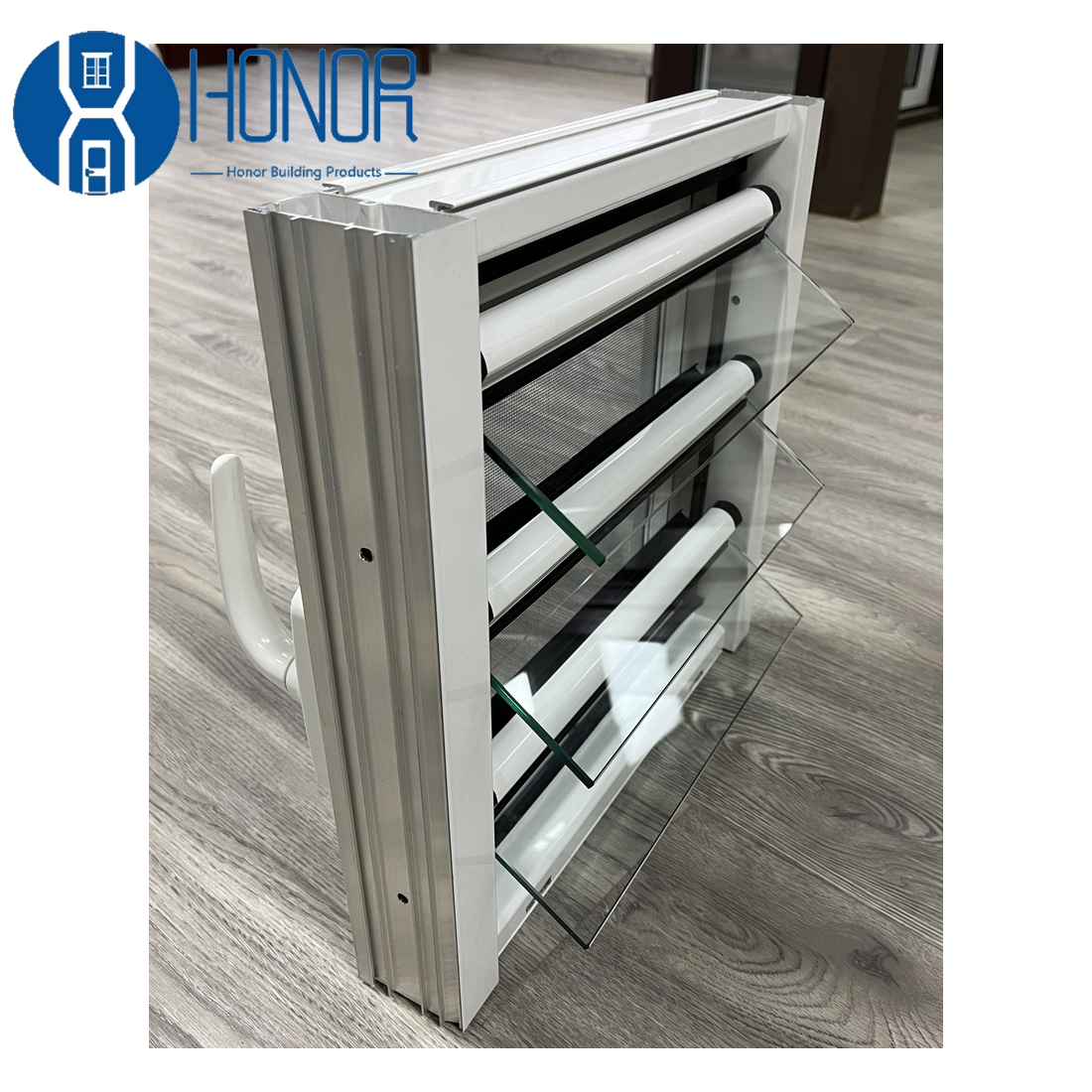 Buy cheap Custom Aluminum Louvre Glass Window with Powder Coating from wholesalers