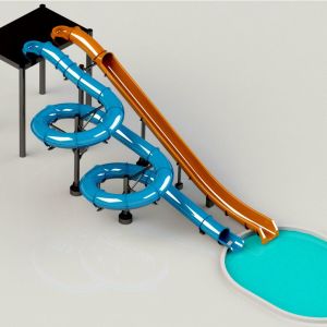 5-10m Height Aqua Water Slide For Hotel Park Fun Weather Resistance