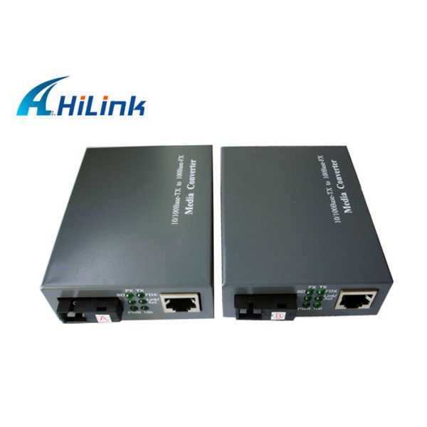 10M / 100M 20KM Fiber Media Converter Single Mode AC220V With External Power
