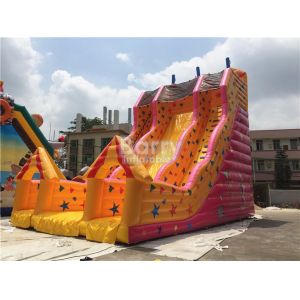 Climbing Dry Bouncy Stars Shine Inflatable Water Slides For Outdoor