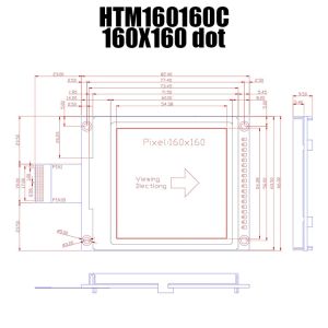 160X160 FSTN Graphic LCD Module With White Backlight UC1698 HTM160160C