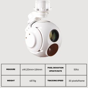 360deg Continuous Rotary Drone Camera Pods 3 Axis Detectable 8µM~14µM Wavelength