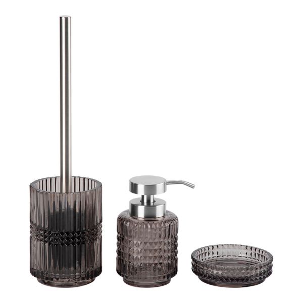 Buy cheap Glass Bathroom Accessories Set Indigo Charcoal Merlot Color Vertical Stripe Liquid Soap Dispenser For Home Decor from wholesalers