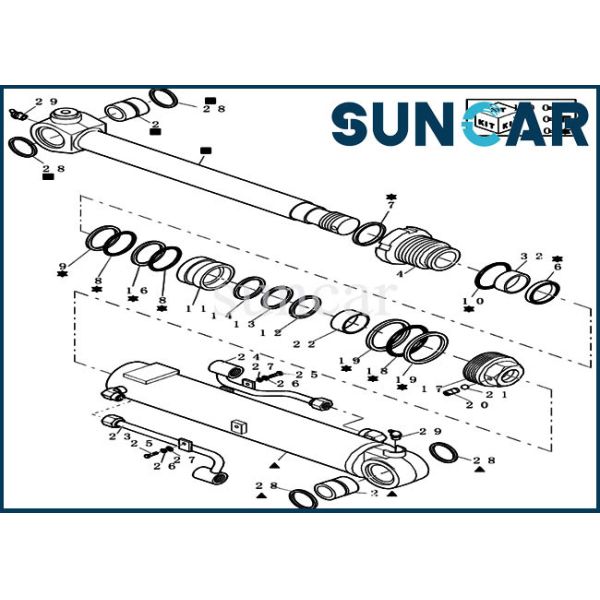 Buy cheap CX27B Mini Crawler Excavator 72280471 Boom/ Arm Cylinder Replacement Kit Hydraulic Oil Seal Kit from wholesalers