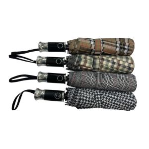 Buy cheap 3 Folds Pongee With Plaid Umbrella Umbrella With Metal Frame And Automatic Handle from wholesalers