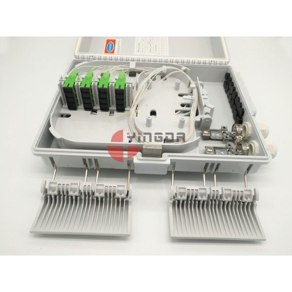 Quality 1X8 SC APC PLC Splitter FTTH Drop Cable Fiber Optic Termination Panel Plastic White 2In 16Out for sale