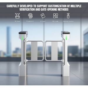 Buy cheap HCW Smart Biometric Swing Barrier Turnstile with 4 Million Cycle Lifespan and 25-30 People/Minute Throughput ISO 9001/CE Certified from wholesalers