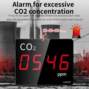 Buy cheap LX975T-A Air Quality Monitor with CO2 Real Time Detection Large LED Display Built-in Probe for Home Office School Indoor Use from wholesalers