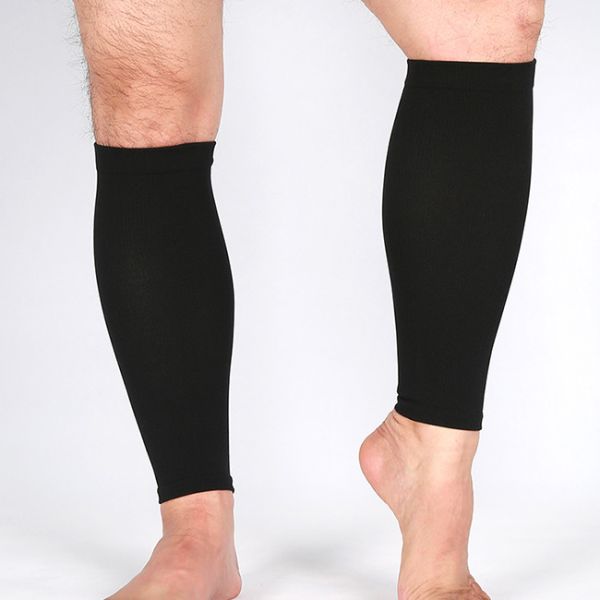 Nylon / Spandex Calf Compression Leg Sleeve 20-30 Mmhg For Sports