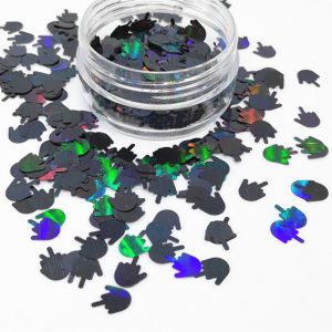 Wedding Event Parties 3D Polyester Hands with Holographic Silver Black Middle