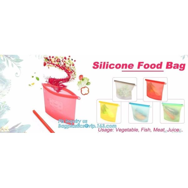 Quality Silicone Food Storage Bag, Reusable Silicone Food Bag For Microwave,Reusable Silicone Food Storage Bag For Food Storage for sale