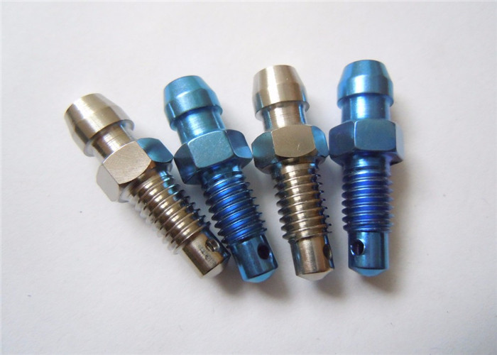 Buy cheap TC4 Titanium Alloy Parts  Rear Caliper Bleed Nipple M8 X 1.25mm Pitch PVD Color from wholesalers