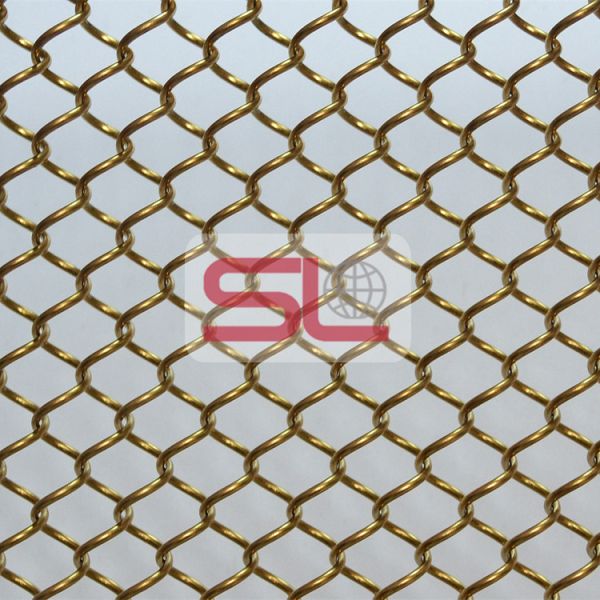 Quality Customized Brass Ring Mesh Curtain with 60% Open Area for Architectural Decoration for sale