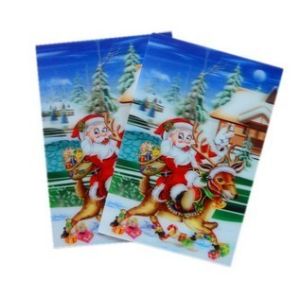 PLASTIC LENTICULAR 3d lenticular christmas cards Lenticular 3D flip Christmas