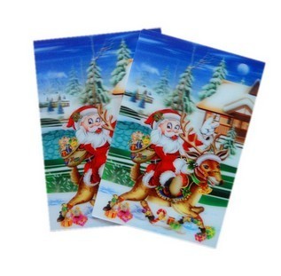 PLASTIC LENTICULAR 3d lenticular christmas cards Lenticular 3D flip Christmas