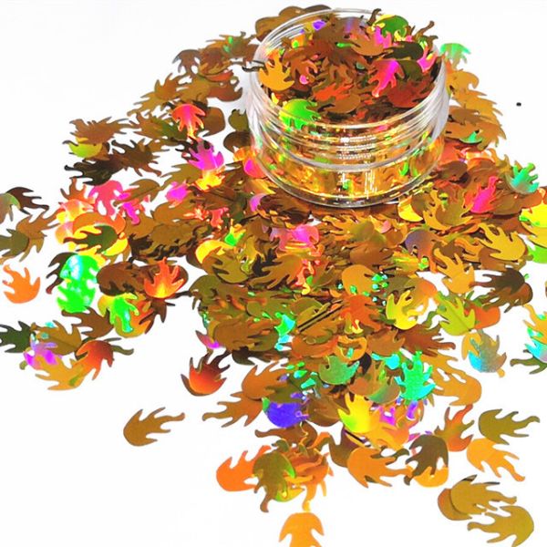 Quality Polyester Glitter Flame Shaped Bulk for Other Holiday Supplies and Fire Shaped Glitter in Bulk for sale