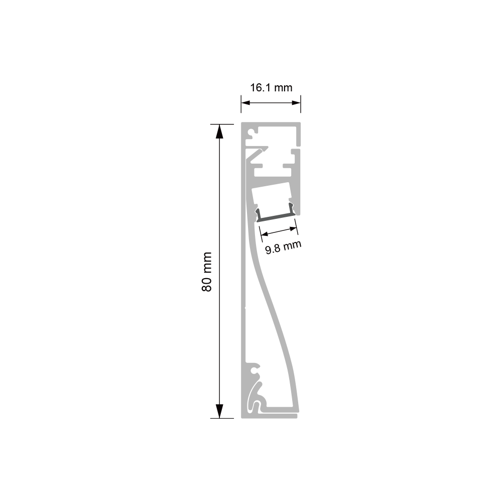 Buy cheap K80 LED Corner Aluminium Profile 80mm Height with PC Diffuser from wholesalers