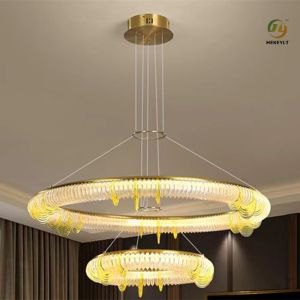 Buy cheap Postmodern LED Modern Ring Chandelier Clear Amber For Bedroom from wholesalers